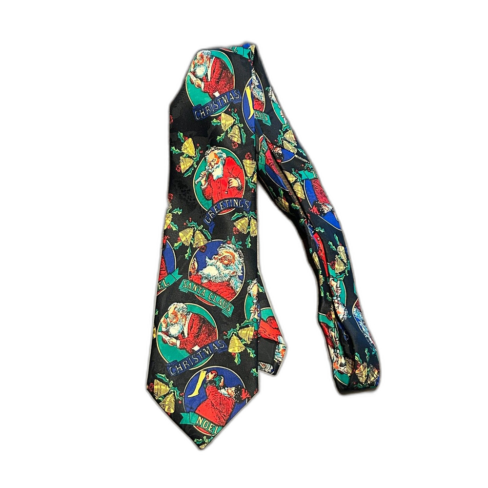 Vintage Addiction Christmas Necktie Santa Claus Noel 100% Polyester Novelty Tie